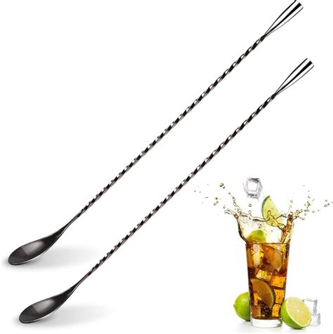 finger cocktail stirrer|extra long cocktail mixing spoons.